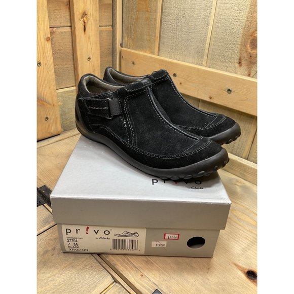 NEW Clarks Privo XFactor Driving Shoes Black Suede US7 7M - Picture 1 of 6